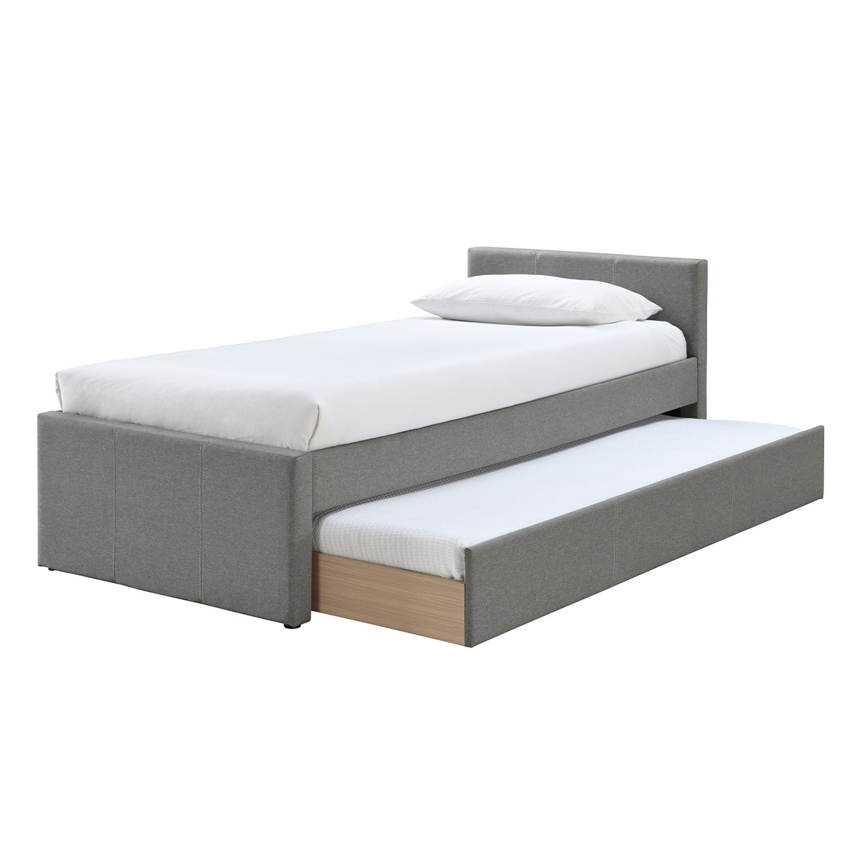 Letto estraibile bambino 90 x 195 cm tessuto grigio MACCO