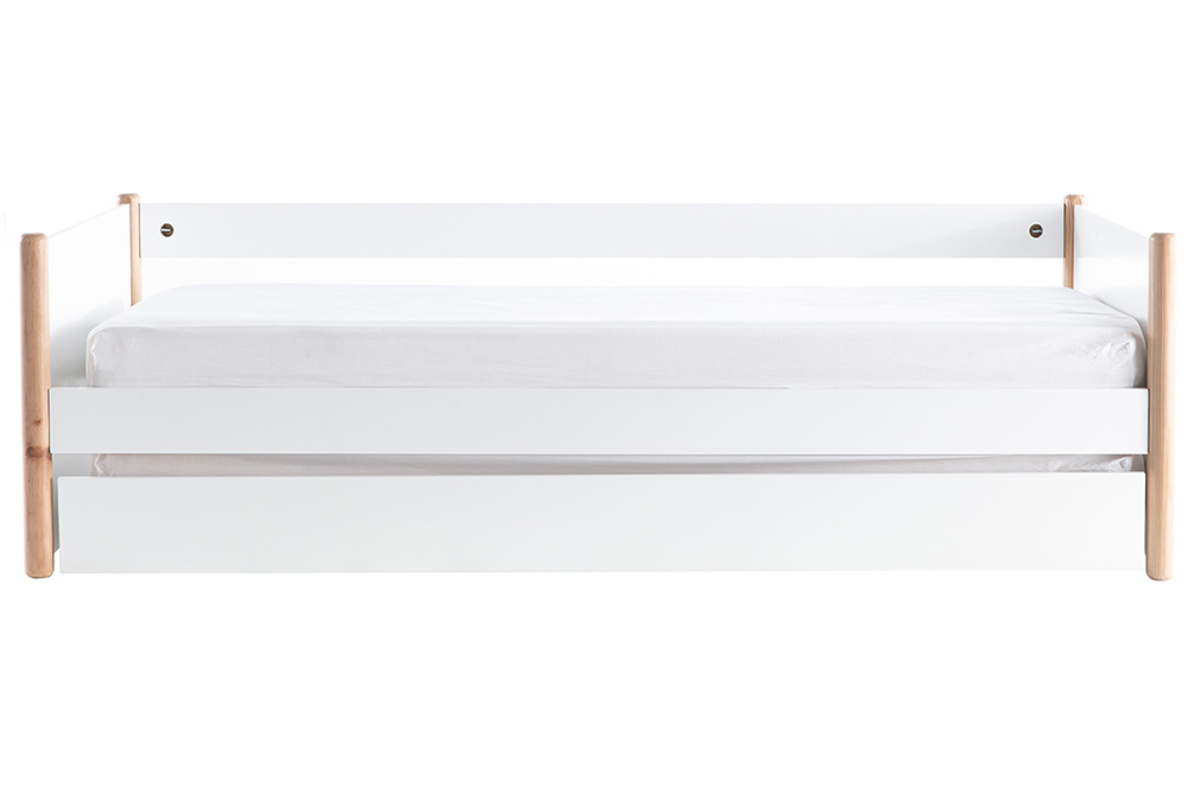 Letto estraibile bianco e legno 90 cm SIAMOI