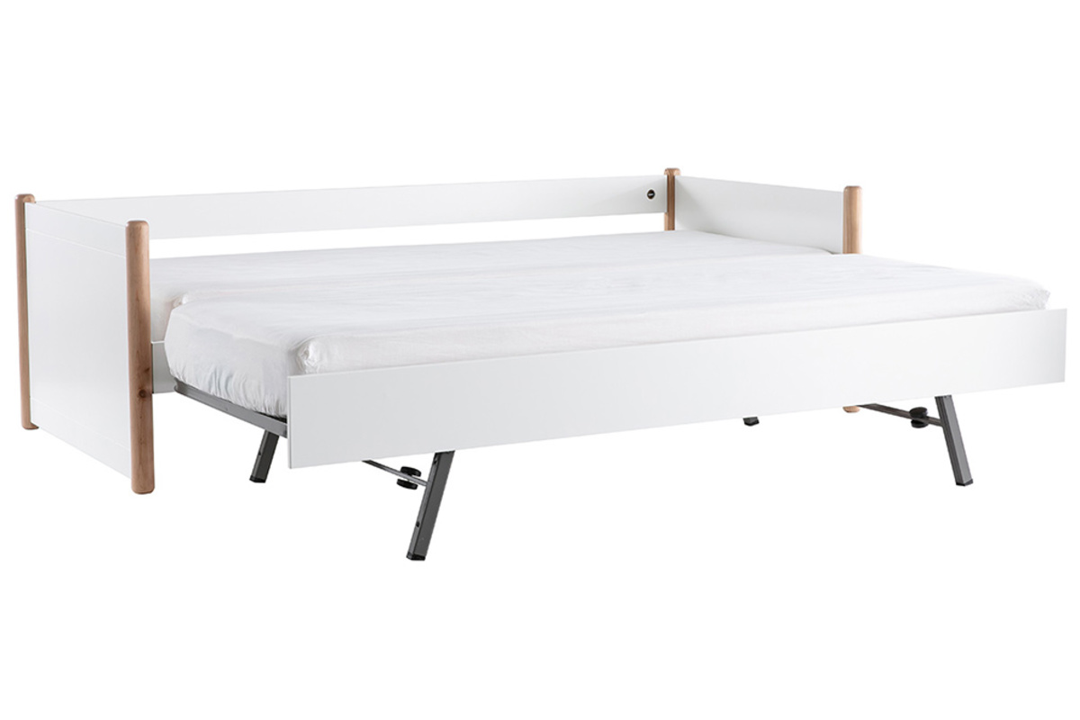 Letto estraibile bianco e legno 90 cm SIAMOI