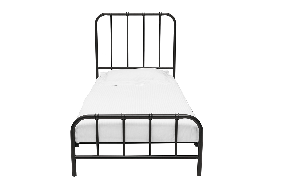 Letto in metallo nero 90 x 190 cm AUGUSTE