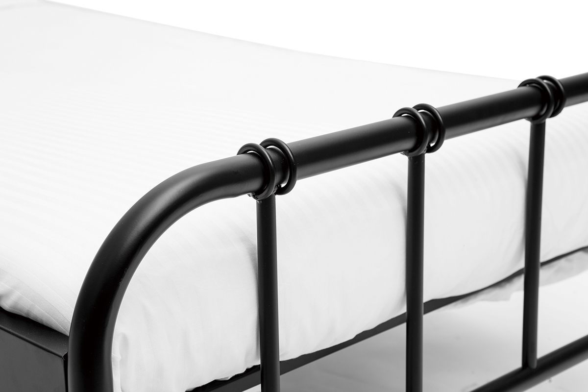 Letto in metallo nero 90 x 190 cm AUGUSTE