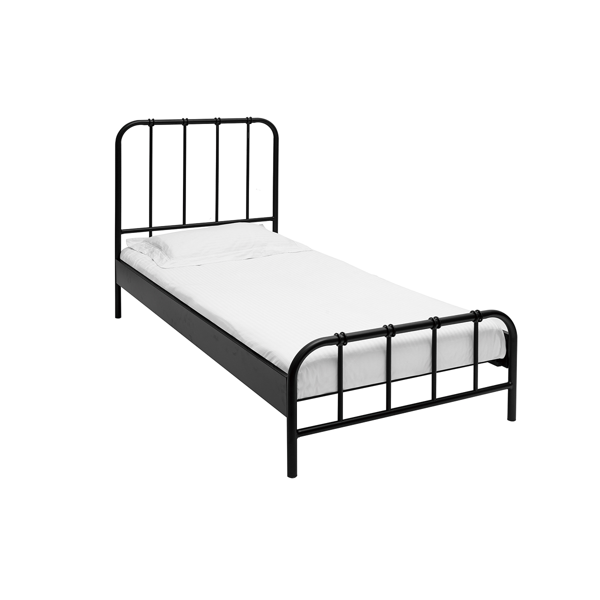 Letto in metallo nero 90 x 190 cm AUGUSTE