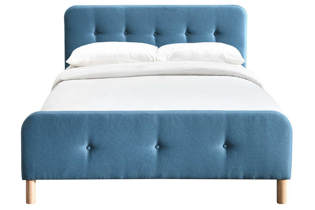 Letto in tessuto capitonn foglia di t 160x200cm ORLANE