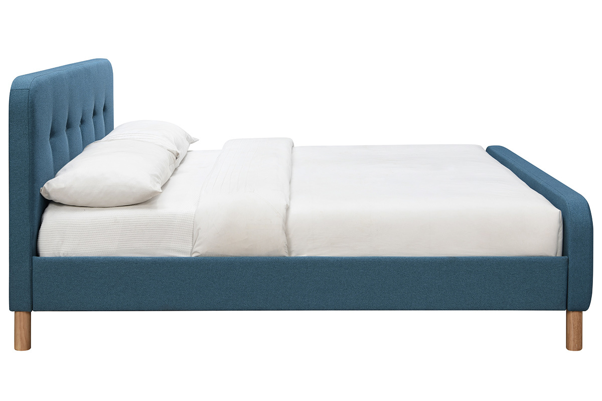 Letto in tessuto capitonn foglia di t 160x200cm ORLANE