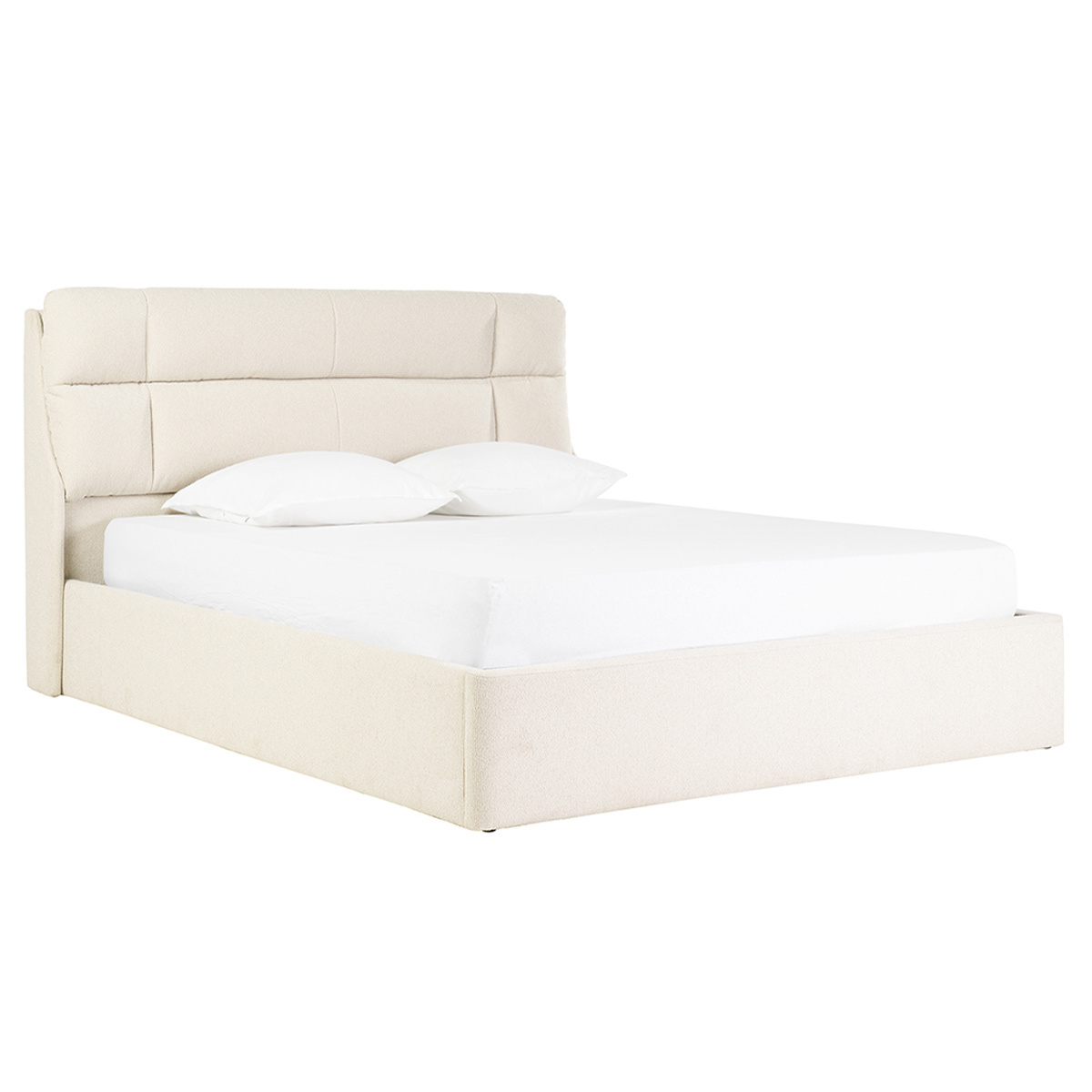 Letto matrimoniale 160x200 cm in tessuto beige texture HONO