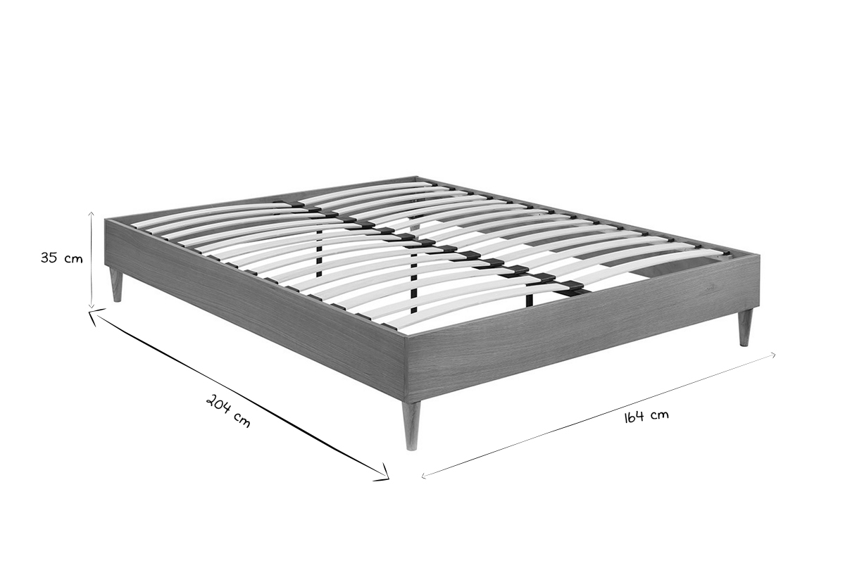 Dimensioni del letto matrimoniale 160x200 cm, rete a doghe, in nero e bianco