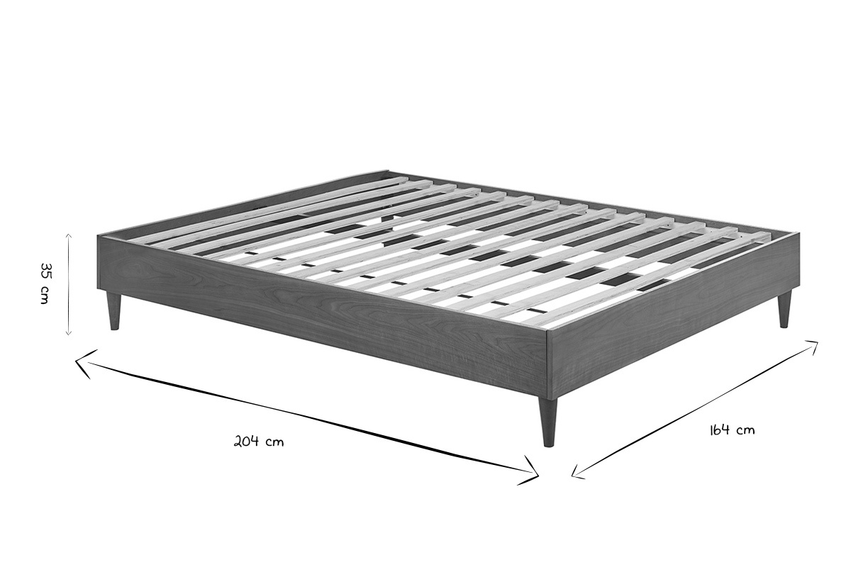 Letto matrimoniale 160x200 cm legno scuro AYO