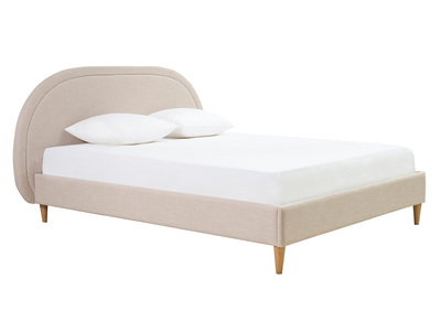 Letto matrimoniale 160x200 in tessuto beige CHARLINE