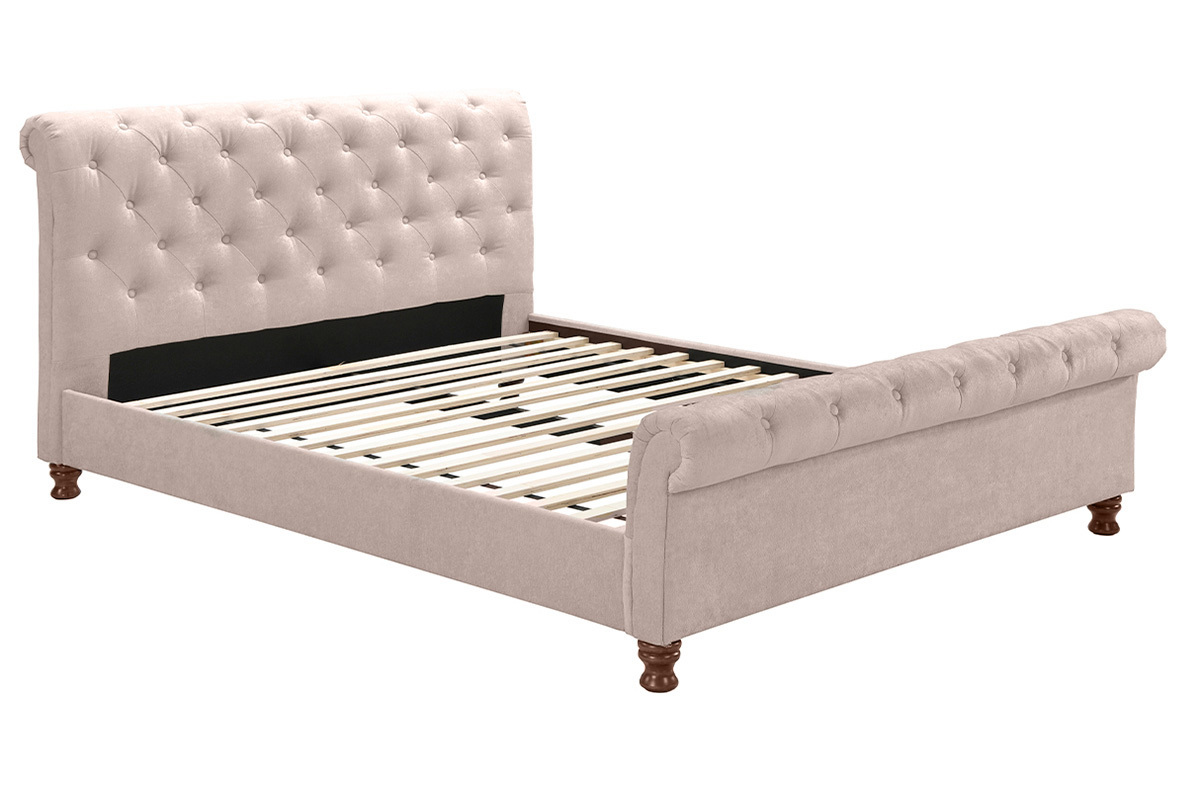Letto matrimoniale 160x200 velluto capitonne RILEY