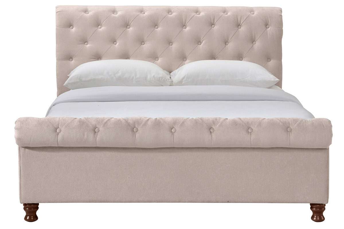 Letto matrimoniale 160x200 velluto capitonne RILEY
