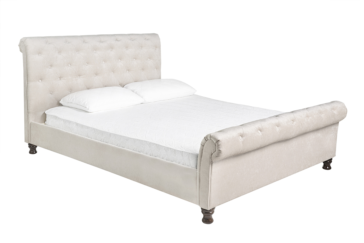 Letto matrimoniale 160x200 velluto capitonne RILEY