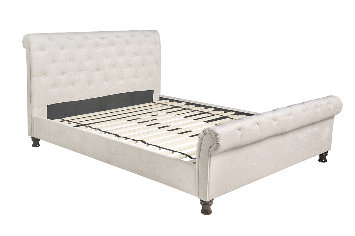 Letto matrimoniale 160x200 velluto capitonne RILEY