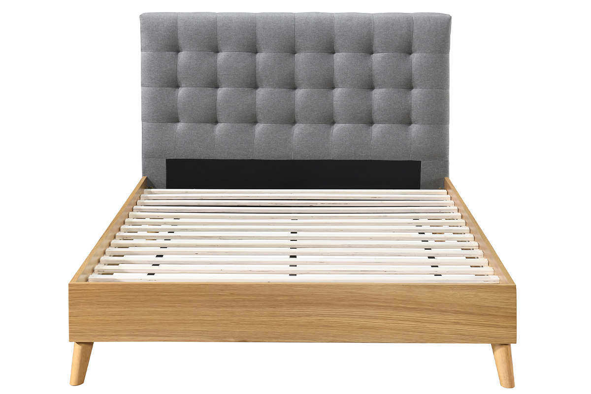 Letto a molle con materasso Grigio chiaro 90 x 190 cm Velvet