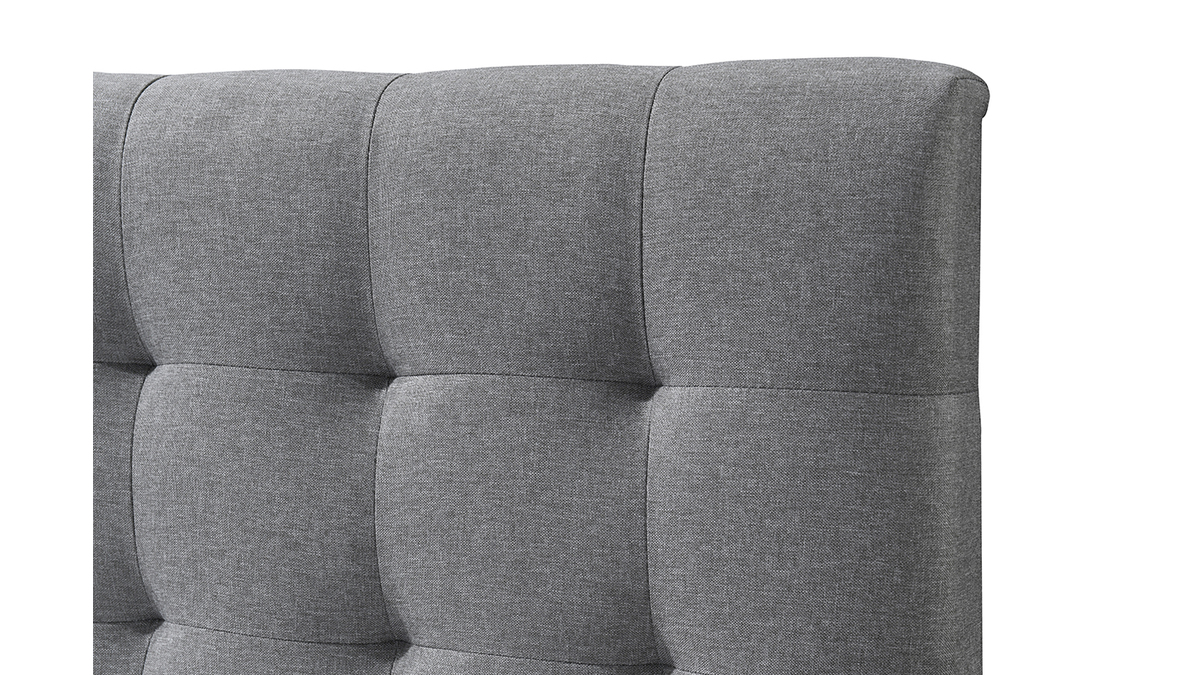 IDMarket Letto Matrimoniale Scandinavo BALTA | Tessuto Grigio Chiaro | 140x190 Cm | Design Accogliente