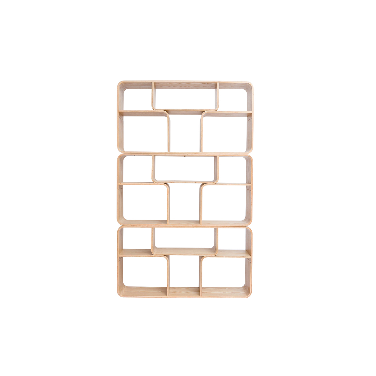 Libreria aperta multi-cassetti in frassino chiaro L120 cm WARHOL