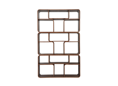 Libreria aperta multi scomparti in legno scuro noce L120 cm WARHOL