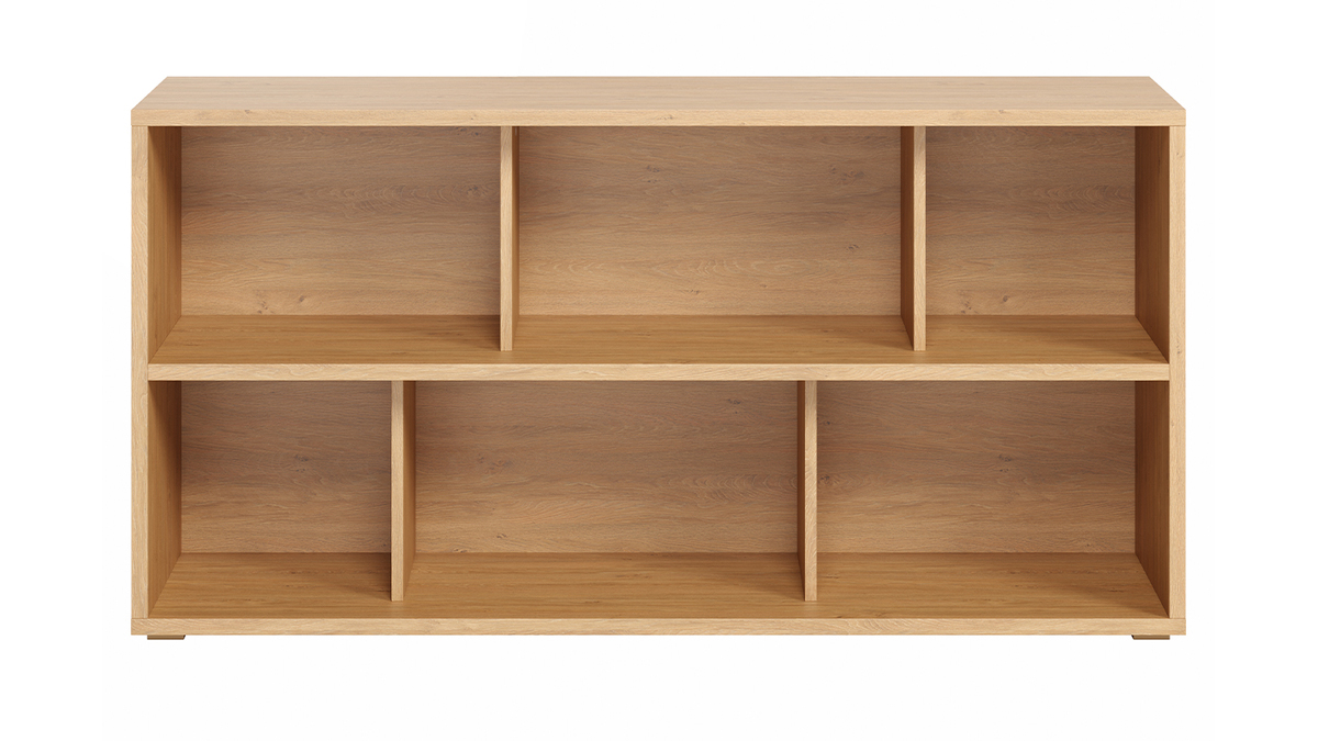 Libreria bassa finitura legno chiaro rovere L140 cm EPURE