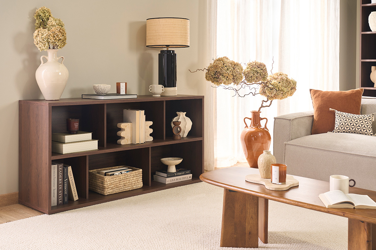 Libreria bassa finitura legno scuro noce L140 cm EPURE