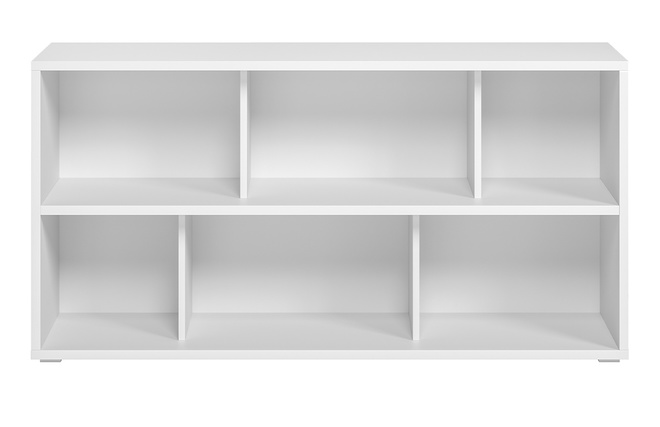 Miroyengo Libreria Bassa Bianco Opaco 75x50x24 Cm | Mobile Contenitore Per Libri Ufficio E Soggiorno - 6
