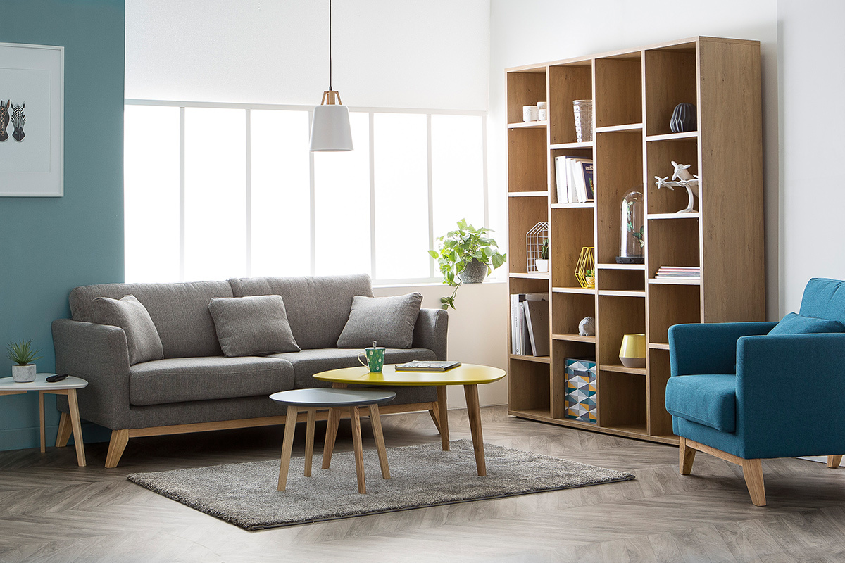 Libreria design in legno bianco RYTHM