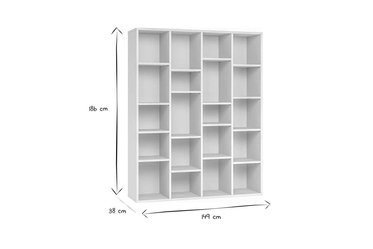Libreria design in legno bianco RYTHM
