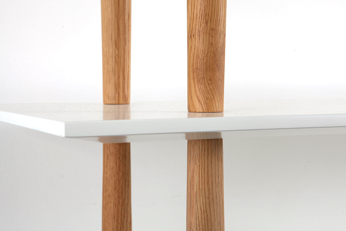 Libreria design in legno naturale e bianco 5 mensole GILDA