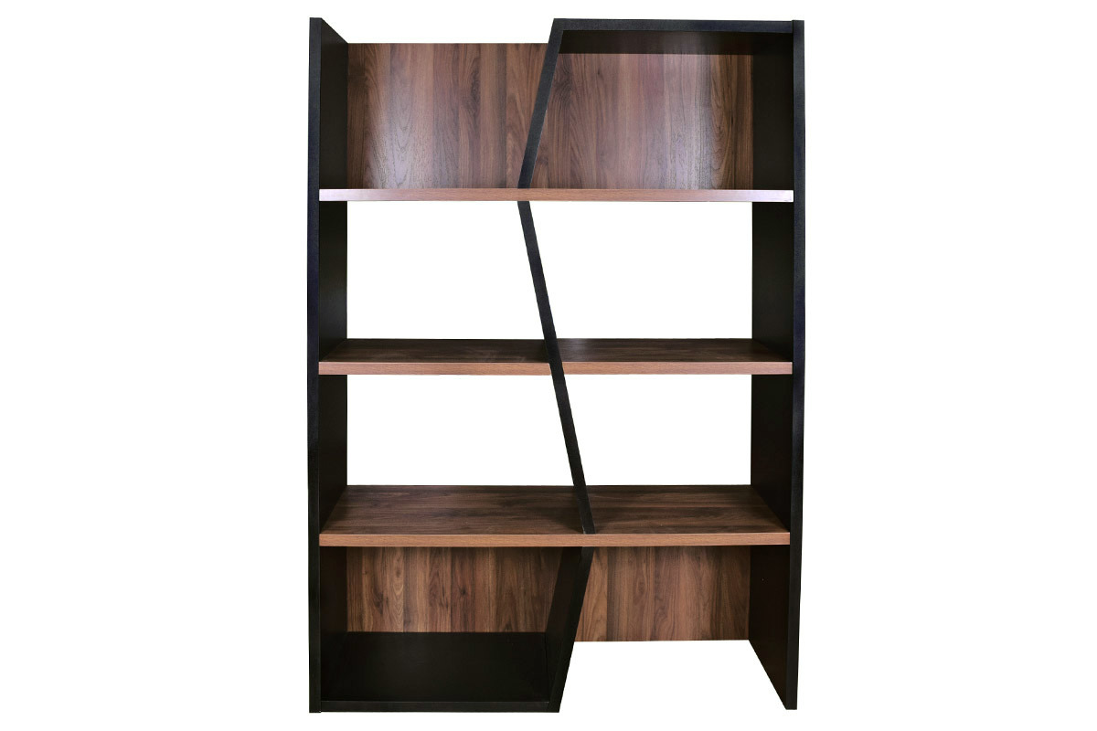 Libreria design in legno scuro Nero SAGAN