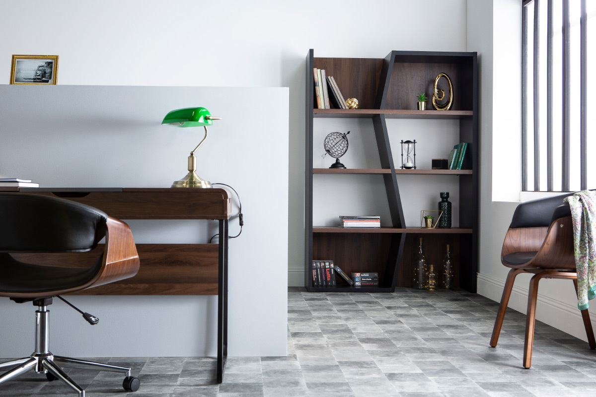 Libreria design in legno scuro Nero SAGAN