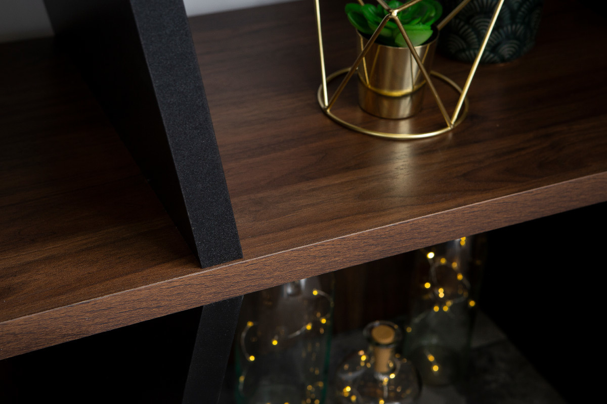 Libreria design in legno scuro Nero SAGAN