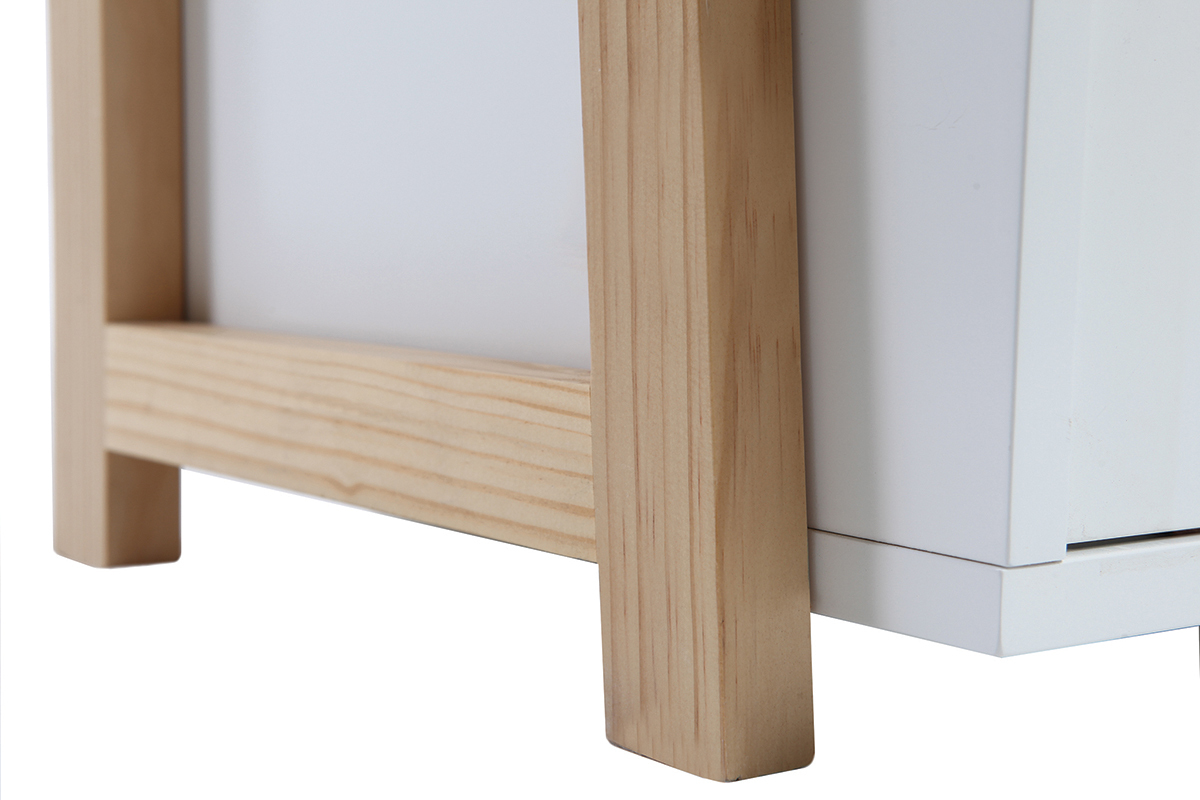 Libreria design laccata colore bianco opaco e legno STOKA