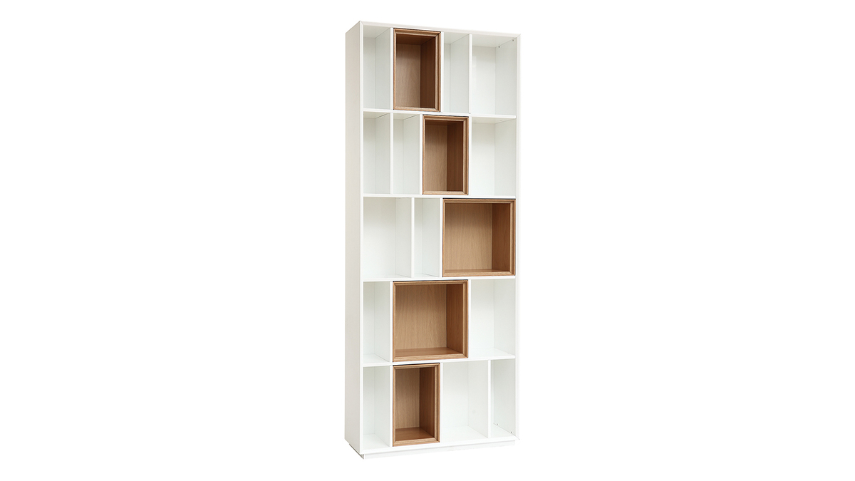 Libreria design modulabile Bianco e quercia JAZZ