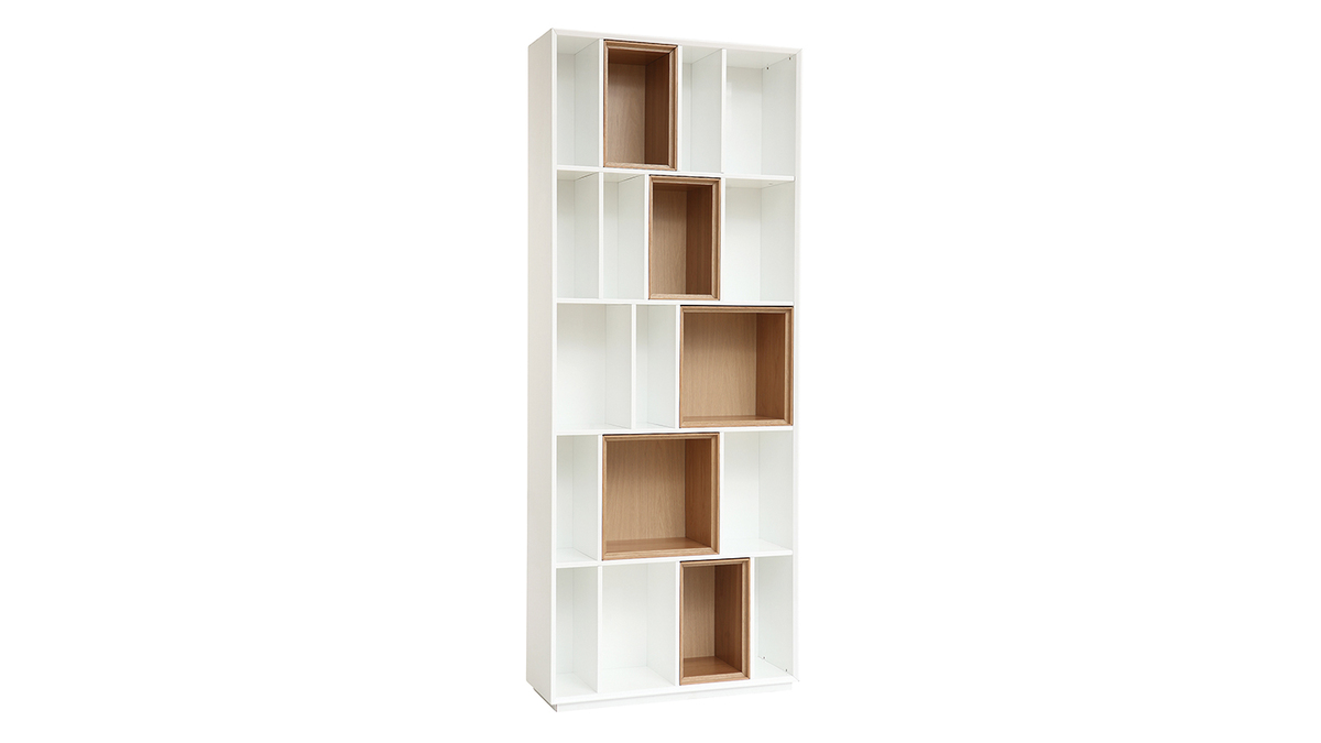 Libreria design modulabile Bianco e quercia JAZZ