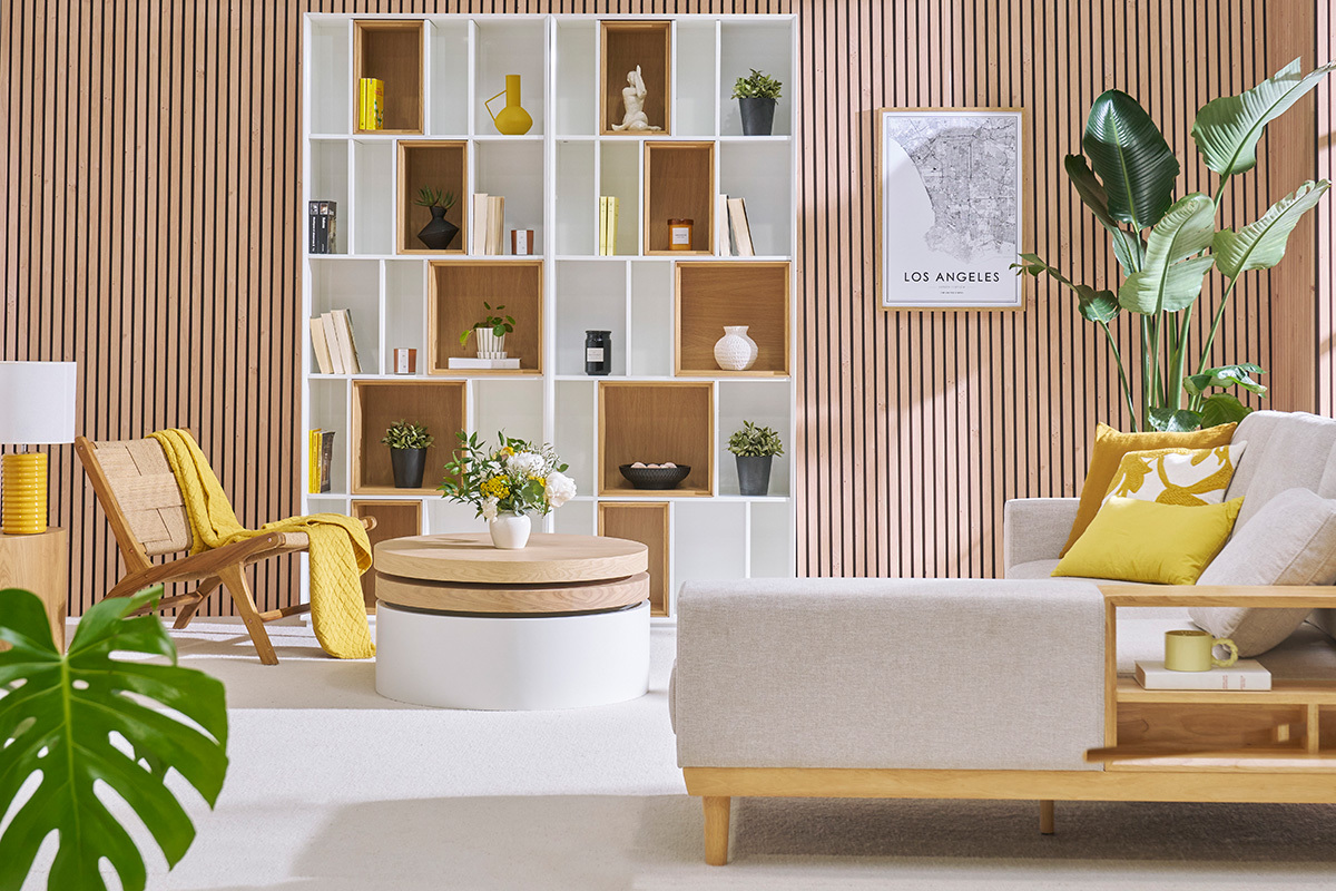 Libreria design modulabile Bianco e quercia JAZZ