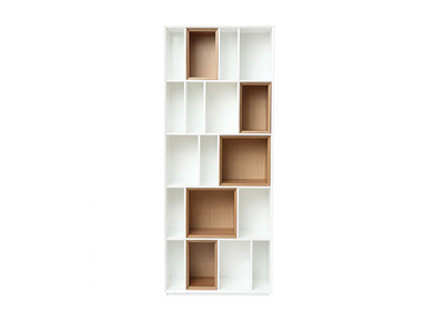 Libreria design modulabile Bianco e quercia JAZZ