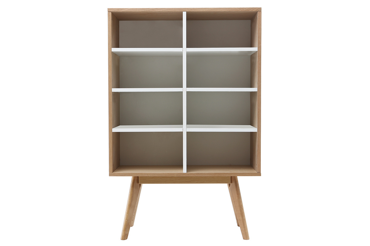 Libreria design scandinava quercia e bianco HELIA