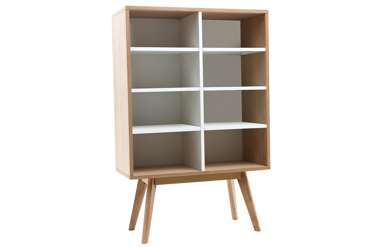 Libreria design scandinava quercia e bianco HELIA
