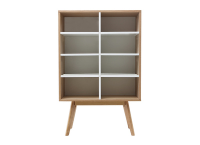 Libreria design scandinava quercia e bianco HELIA