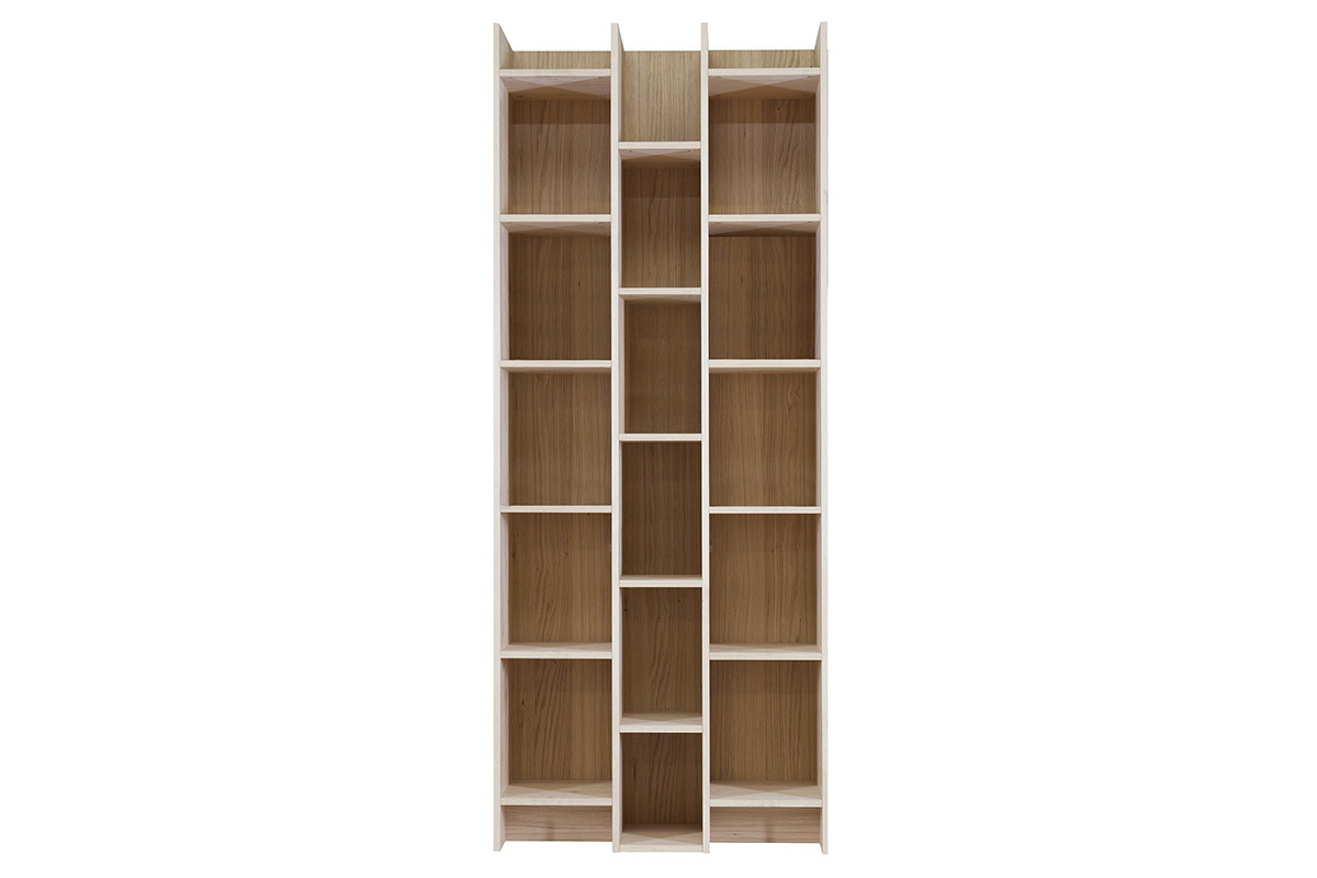 Libreria di design con impiallacciatura in rovere, modello: CLIMB