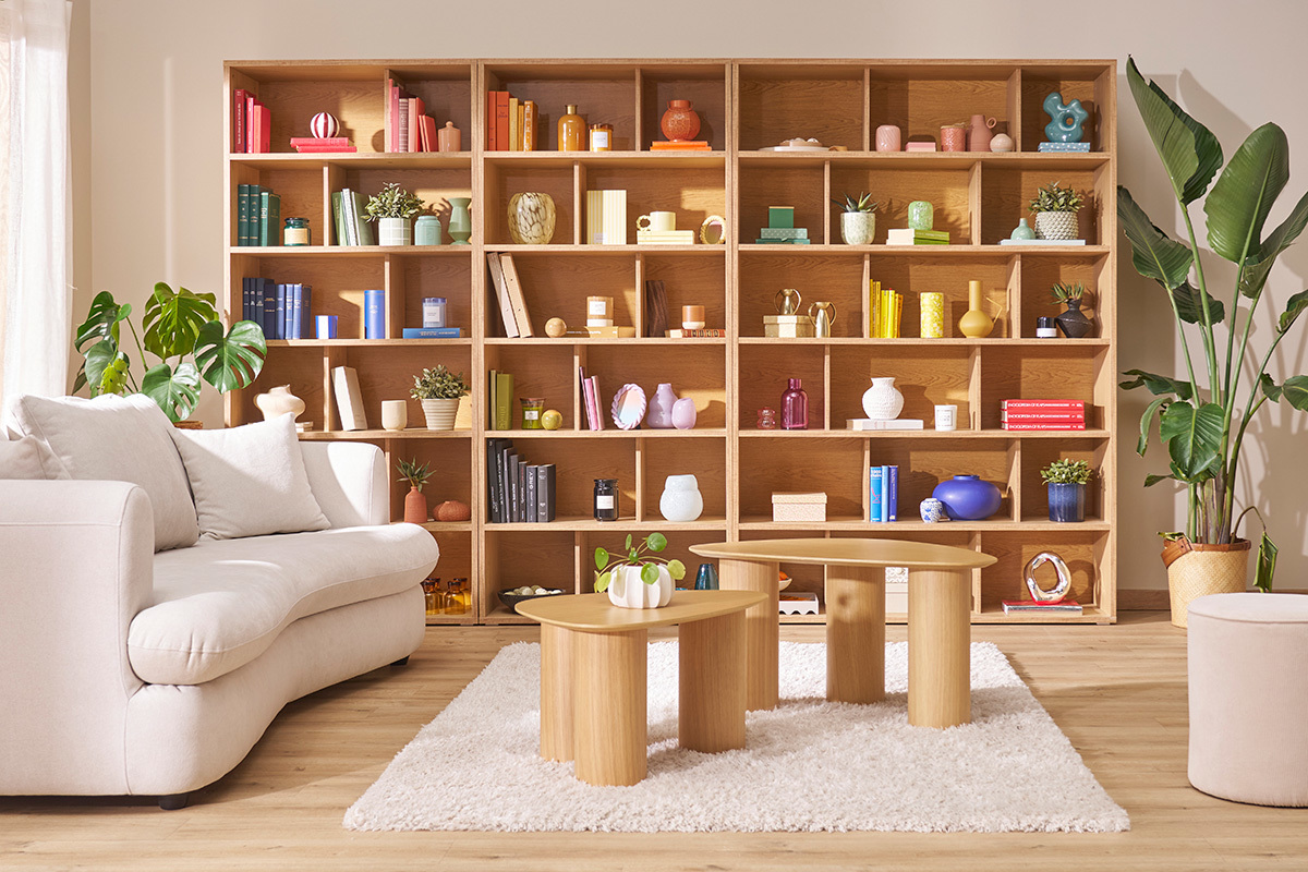 Libreria di design legno chiaro EPURE