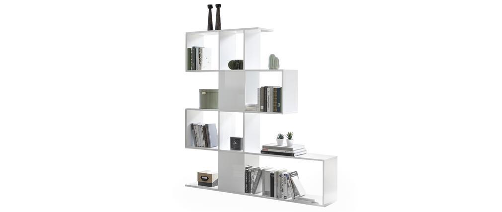 Libreria divisoria di design bianco laccato lucido H147 cm COMO