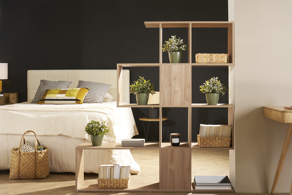 Libreria divisoria di design bianco laccato lucido H147 cm COMO