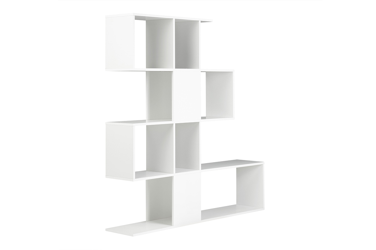 Libreria divisoria di design bianco laccato lucido H147 cm COMO