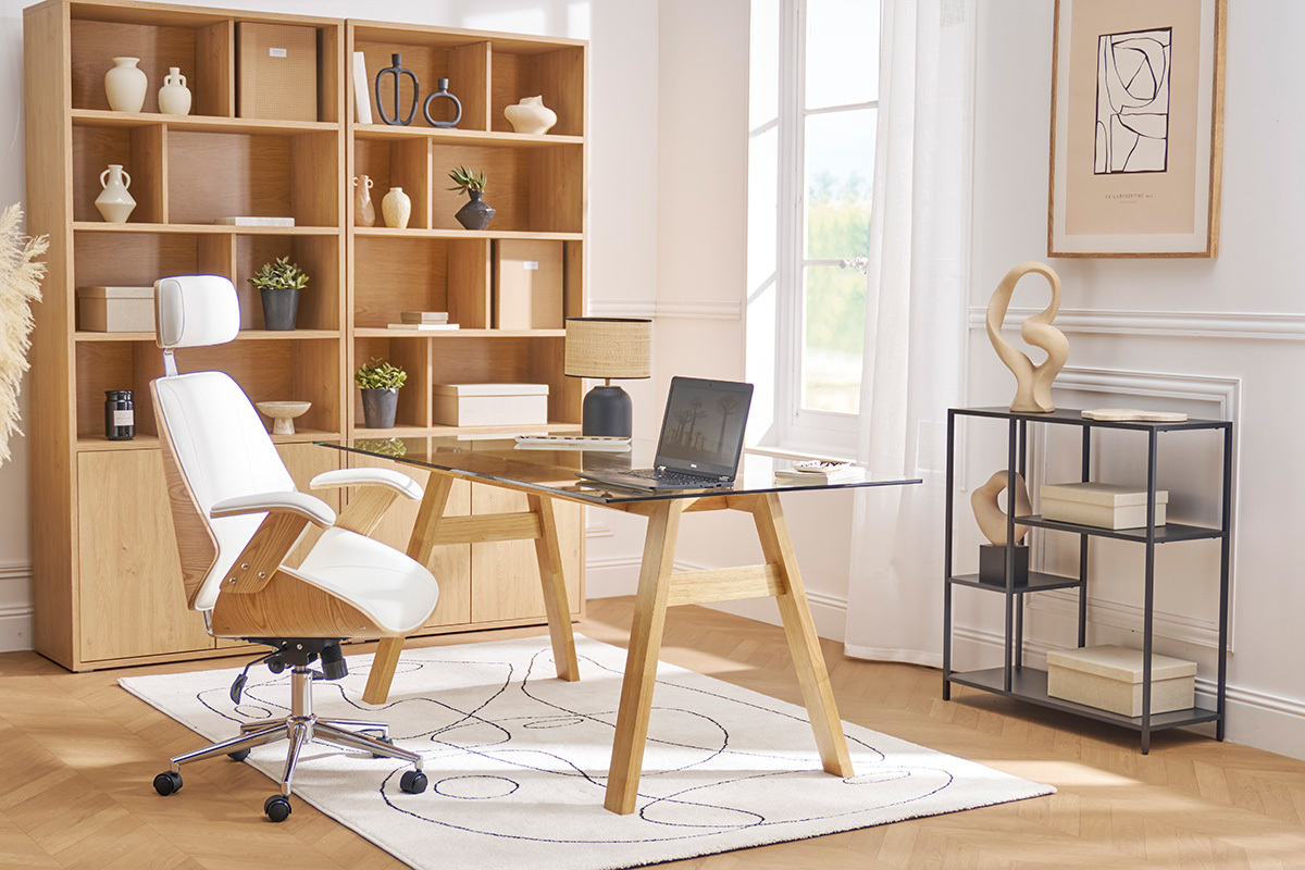 Libreria finitura legno chiaro rovere L92 cm NAGANO
