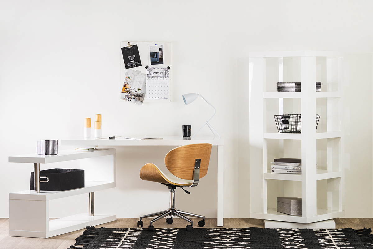 Libreria girevole design laccata bianco MAX