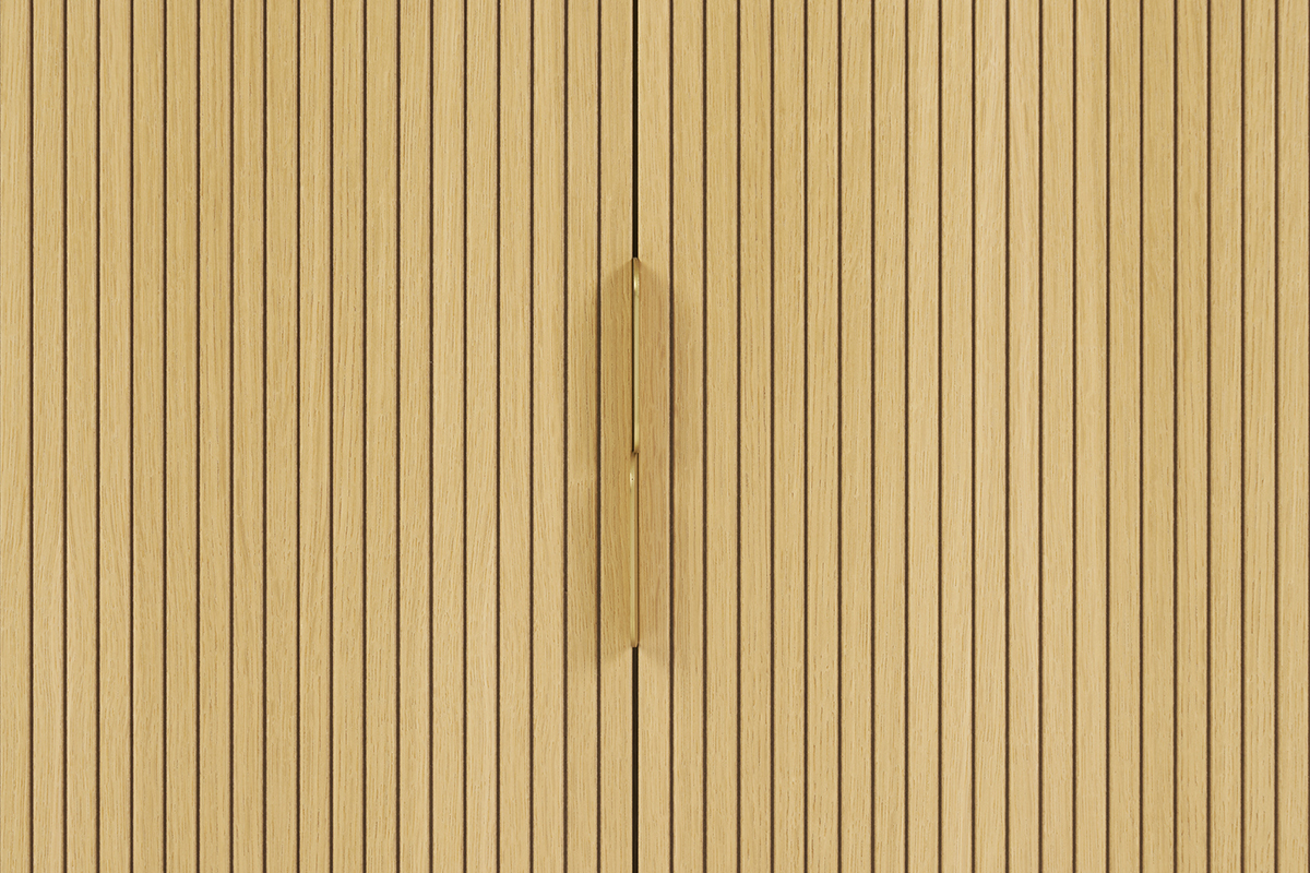 Libreria in legno chiaro di rovere con 2 ante scorrevoli L90 cm EPIC