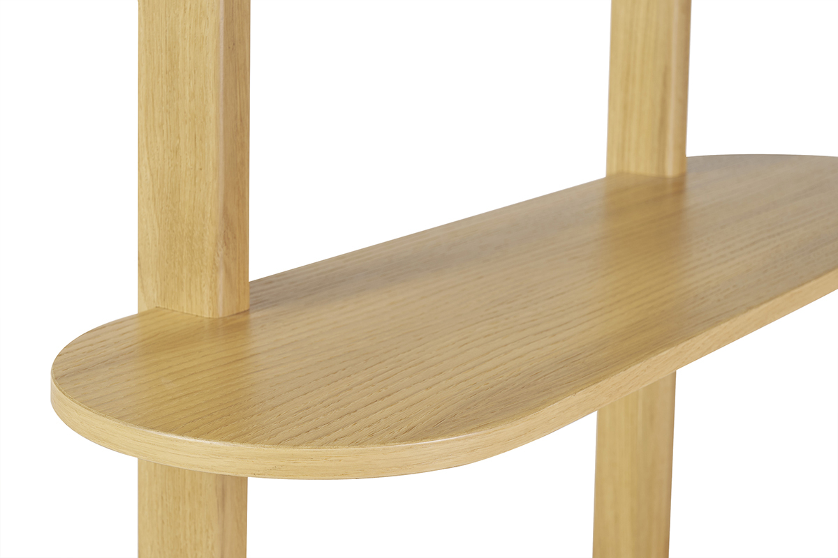 Libreria in legno chiaro di rovere con 2 ante scorrevoli L90 cm EPIC