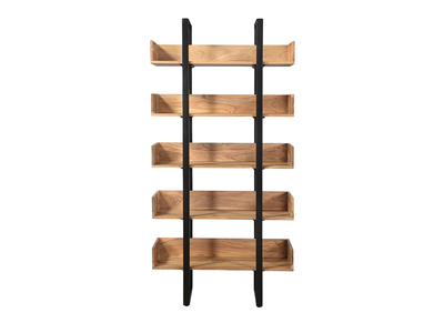 Libreria industriale in acacia e metallo nero L90 cm TAO