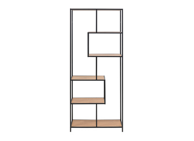 Libreria industriale legno e metallo nero TRESCA