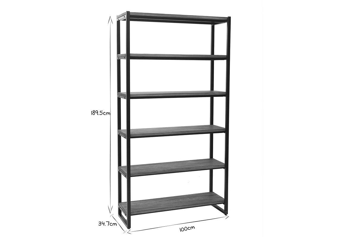 Libreria industriale metallo e legno ARISTOTE