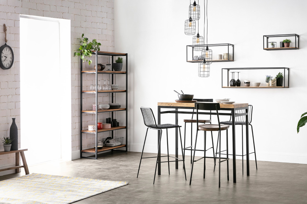 Libreria industriale metallo e legno ARISTOTE